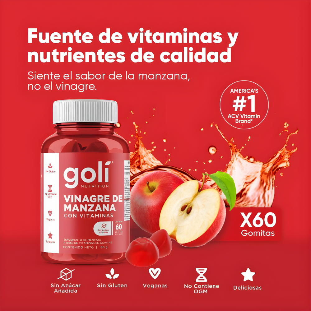 Suplemento Goli Vinagre de Manzana Gomas